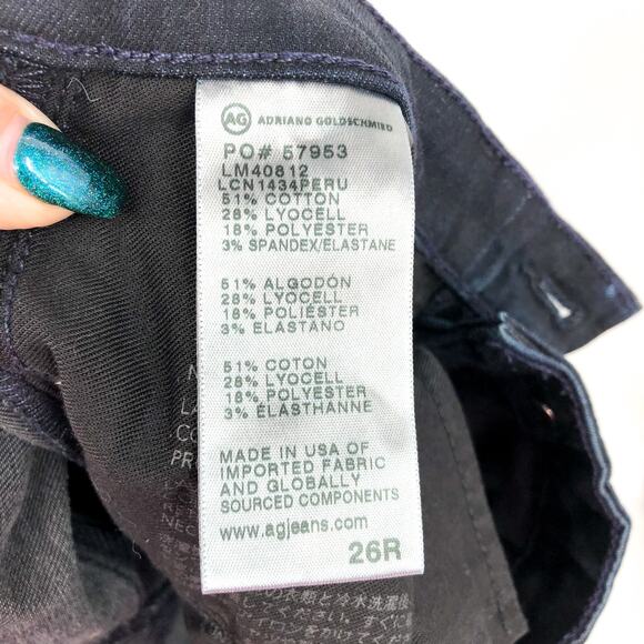 AG ADRIANO GOLDSCHMIED Prima Cigarette Jeans 26 US 2 Dark Blue Contour 360 NWT - Picture 11 of 12